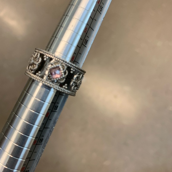 Judith Ripka SS and pink topaz with CZ size 7 ring - Picture 5 of 8